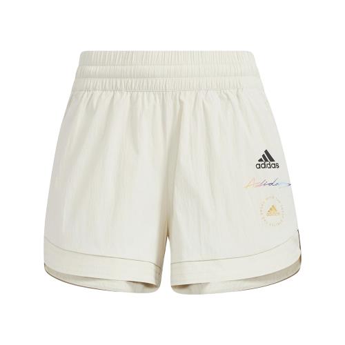 adidas 短褲 UST 1/4 Shorts 女款 奶油白 米色 彈性 運動 休閒 褲子 愛迪達 HE9954 [ACS 跨運動]