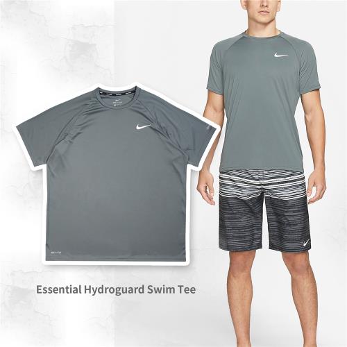 Nike 短袖 Essential 男款 灰 防曬衣 抗紫外線 抗UV 吸濕 速乾 透氣 運動 NESSA586-018 [ACS 跨運動]
