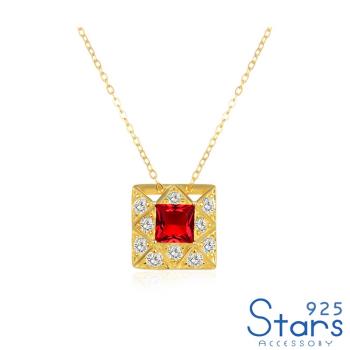 【925 STARS】純銀925華麗美鑽方晶鋯石造型項鍊 造型項鍊 美鑽項鍊