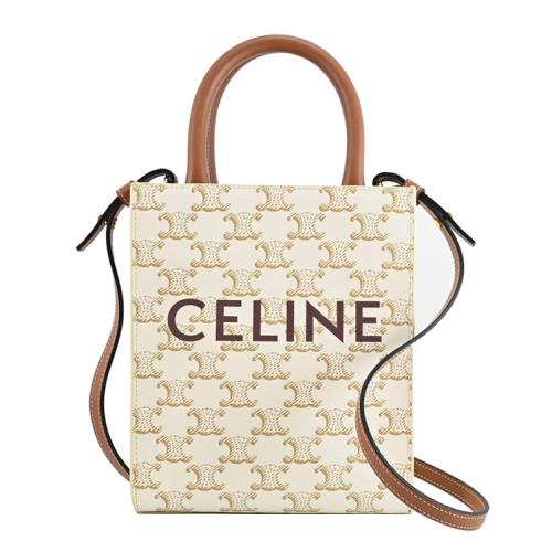 CELINE CABAS IN TRIOMPHE 凱旋門花紋兩用托特包.白咖