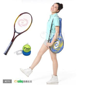 Osun-T270網球拍(金紅色)+TT600R硬式網球鑄鐵練習台 CE185