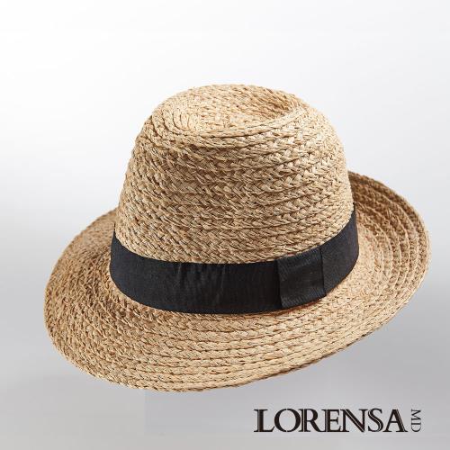 Lorensa蘿芮 天然拉菲亞草時尚個性男仕遮陽紳士帽 60公分大頭圍