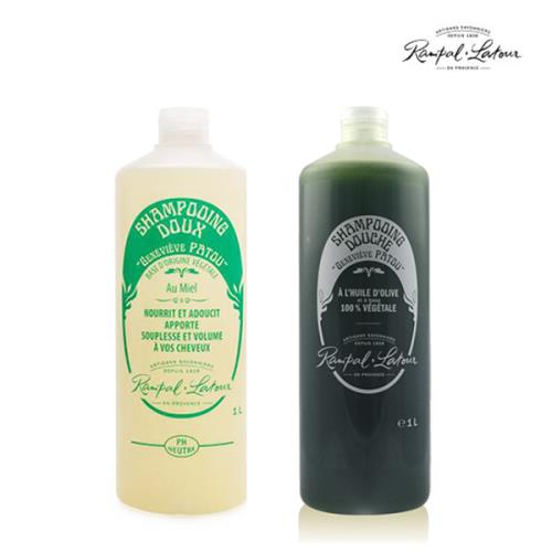 【南法歐巴拉朵】忍冬蜂蜜洗髮精+特級橄欖油沐浴(1L/瓶)