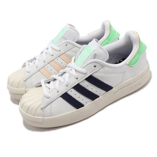 adidas 休閒鞋 Superstar Ayoon W 女鞋 白深藍 綠粉 奶油底 厚底 經典鞋 GW9587 [ACS 跨運動]