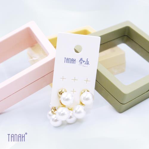 【TANAH】復古時尚 金邊 珍珠款 耳針 耳環(E018)