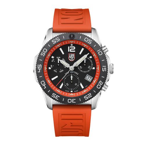 LUMINOX 雷明時Pacific Diver Chrono太平洋潛行者雙曆計時200米潛水錶-橘 44mm / 3149