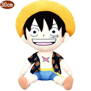 ONE PIECE海賊王航海王魯夫絨毛娃娃玩偶坐姿款30公分 6071W【卡通小物】