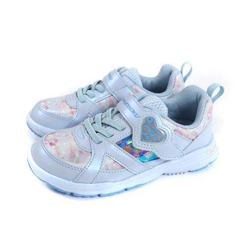 瞬足 SYUNSOKU 運動鞋 魔鬼氈 粉藍色 中童 童鞋 ELEC748-2E no090