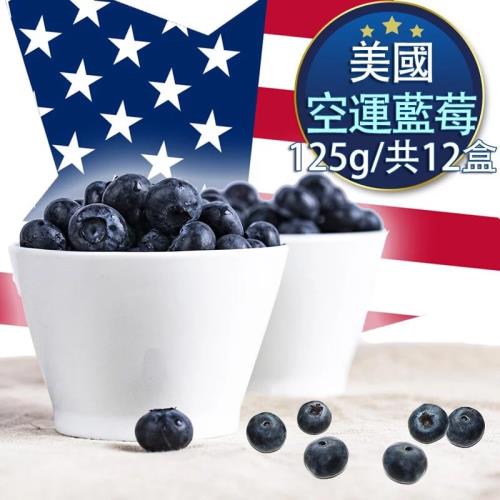 【RealShop 真食材本舖】 美國空運藍莓 12盒 每盒約125g