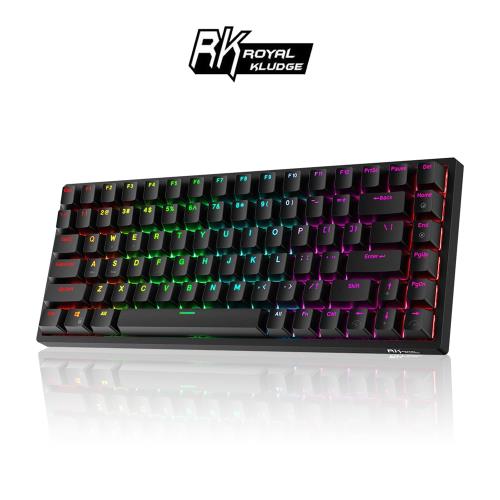 【ROYAL KLUDGE】RK84機械式鍵盤 黑色RGB/熱插拔/HUB/茶軸/三模/中文