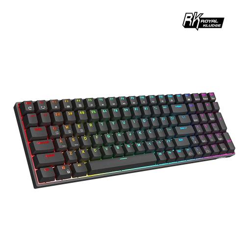 ROYAL KLUDGE】RK100機械式鍵盤黑色RGB/熱插拔/HUB/茶軸/三模/中文
