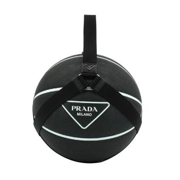 Prada 品牌三角logo印花籃球(2XD007-黑)