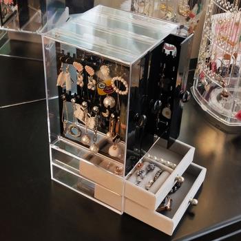 梨花HaNA 耳環展示盒透明升級版珠寶盒．雙層抽屜飾品收納盒