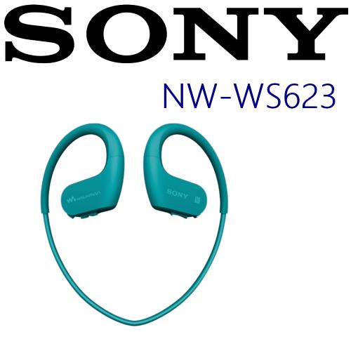 SONY NW-WS623 內建4G MP3 極限防水防塵運動型藍芽耳機2色|耳掛/後掛式