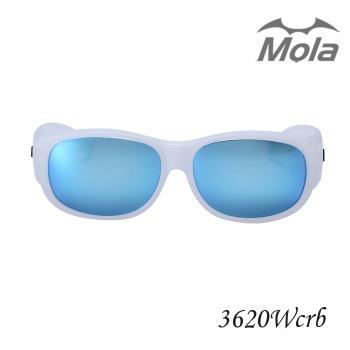 MOLA摩拉偏光近視太陽眼鏡 外掛偏光套鏡 UV400 強光 彩色多層鍍膜 男女 灰片 3620Wcrb