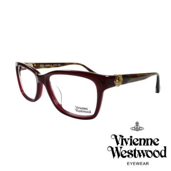 【Vivienne Westwood】金屬立體土星光學眼鏡(紅/咖啡 VW319 02)