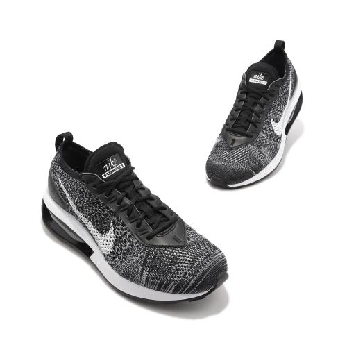 Nike 休閒鞋Air Max Flyknit Racer 女鞋黑白經典針織氣墊透氣DM9073