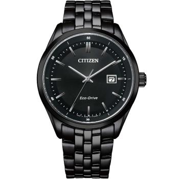 CITIZEN 星辰 GENT光動能簡約時尚腕錶/黑/41mm/BM7565-80E