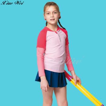 SAIN SON 聖手品牌兒童二件式長袖裙款泳裝NO.A8622038(現貨+預購)
