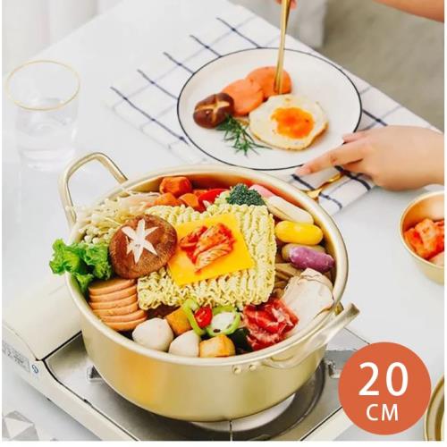 韓國 金色銅製泡麵鍋/方便麵鍋(含鍋蓋)20cm_PA21