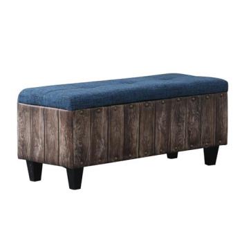 【MUNA】 加德3.3尺藍色布儲物沙發凳