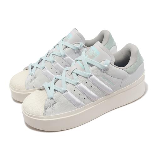 adidas 休閒鞋Superstar Bonega W 女鞋灰藍奶油底厚底增高經典鞋愛迪達