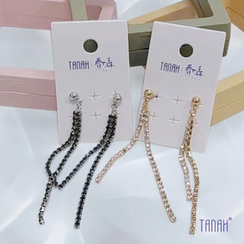 【TANAH】復古時尚 水鑽款 流蘇款 耳針款/耳夾款(DE046)