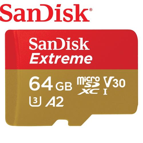 SanDisk Extreme Micro SDXC UHS-I ( A2)(V30) 64G 記憶卡[公司貨]