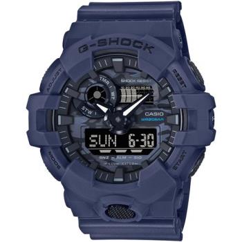 CASIO 卡西歐 G-SHOCK 城市迷彩 計時雙顯錶-藍 (GA-700CA-2A)