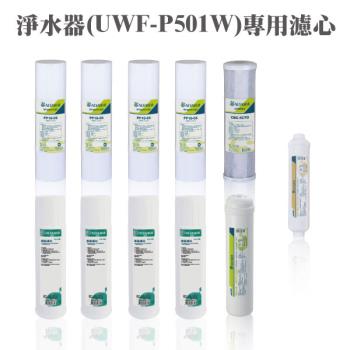 【ALYA 歐漾】櫥下型五道式淨水器(UWF-P501W)一年份濾芯組共11支