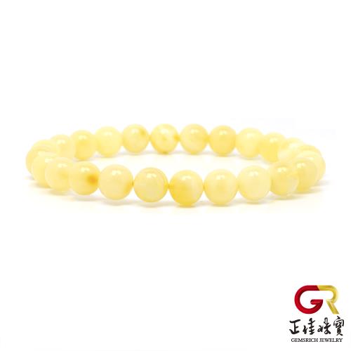 【正佳珠寶】蜜蠟琥珀 頂級紅皮白金滿蜜 7mm 頂級蜜蠟手珠｜日本彈力繩(舒壓和緩寶石)