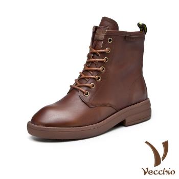 【VECCHIO】馬丁靴 真皮馬丁靴/真皮頭層牛皮文藝復古經典百搭帥氣馬丁靴 棕