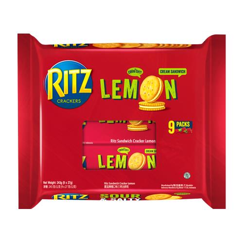 【RITZ麗滋】三明治餅乾-檸檬口味隨手包243g (內含9小包)