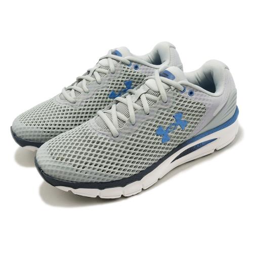 Under Armour 慢跑鞋 Charged Intake 5 灰 藍 男鞋 透氣 緩震 運動鞋 UA 3023549107
