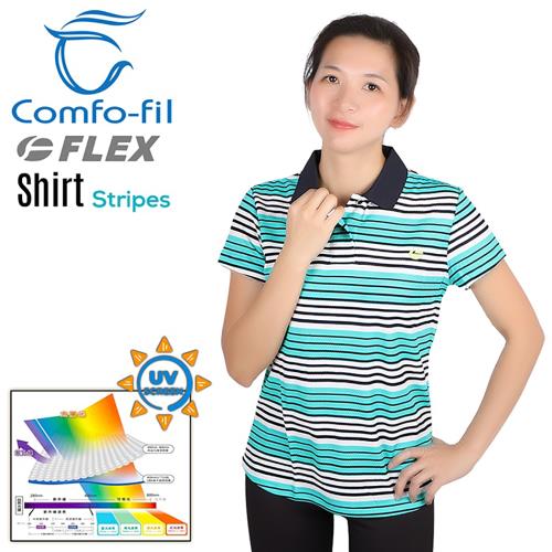 Comfo-fil FLEX 光能美肌短袖POLO衫（女款條紋）