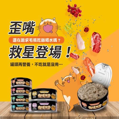 (24入)肉球世界PAWPAW LAND 歪嘴貓主食罐 共六種口味-80g 直播