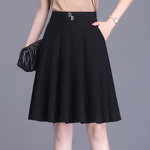 麗質達人 - 99339黑色雙口袋裙KF
