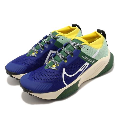 Nike 慢跑鞋 ZoomX Zegama Trail 男鞋 深藍 綠 機能 透氣 輕量 路跑 運動鞋 DH0623-400