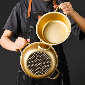 川島屋韓式泡面鍋電磁爐小煮鍋雙耳湯鍋家用煮方便面鍋韓國拉面鍋