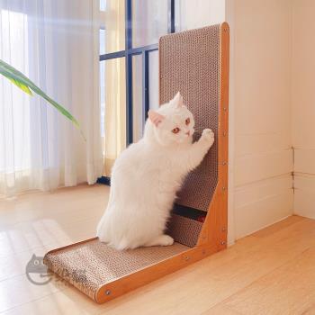 一織貓 L型立式貓抓板大號 耐磨不掉屑防抓沙發磨爪瓦楞紙貓玩具