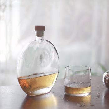 新款創意圓形冷萃咖啡密封瓶果酒瓶隨手小酒瓶分裝瓶玻璃瓶冰茶瓶