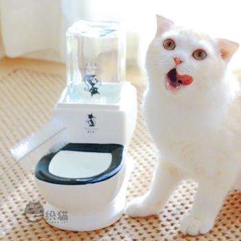 一織貓 搞笑寵物馬桶飲水器 陶瓷不插電流動活水貓咪狗狗水碗水盆