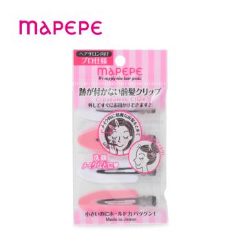 【Mapepe】無痕系前髮夾（橢白粉）4入