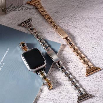 【ALL TIME 完全計時】細版 精緻三排不鏽鋼錶帶 Apple watch通用錶帶