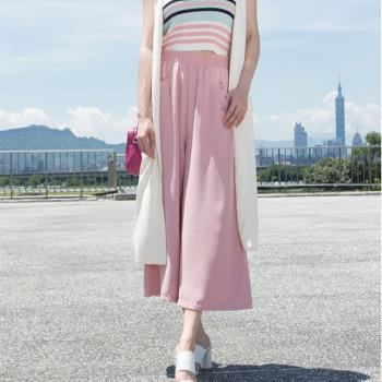 日本打版純色不易皺修身寬褲(五件組)