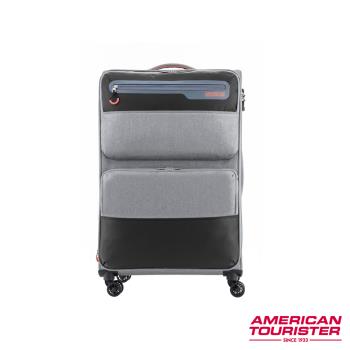 AT美國旅行者31吋TIMO布面拼接可擴充TSA行李箱 (潮流灰)