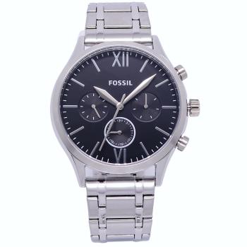 FOSSIL 美國最受歡迎頂尖運動時尚三眼造型腕錶-黑麵-BQ2469M