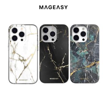 MAGEASY iPhone 14 Pro Max 6.7吋 Marble M 大理石紋磁吸防摔手機殼