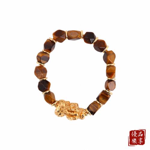 【雨揚珍品】虎眼石切珠貔貅手鍊