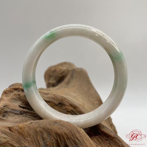 【肌容雪】天然緬甸A貨芙白裡青斐翡手鐲 編號295 (鐲寬 56.3mm #18號)